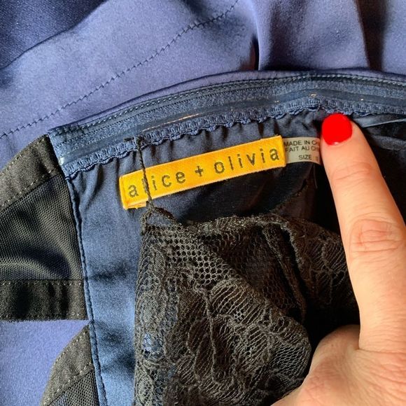 Alice and Olivia Blue Satin Mini Dress| See description - Picture 12 of 12